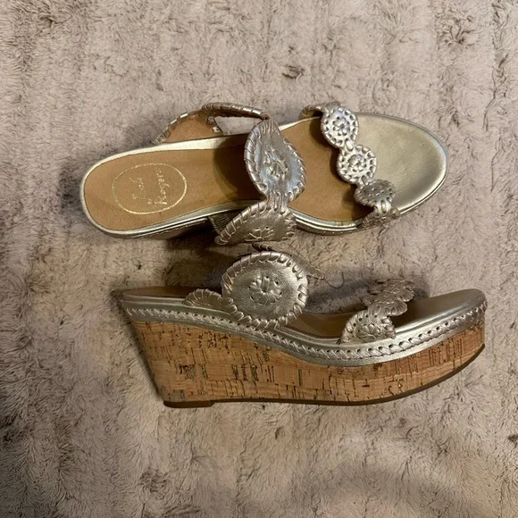 Jack Rogers Gold Platform Sandals - Picture 3 of 3